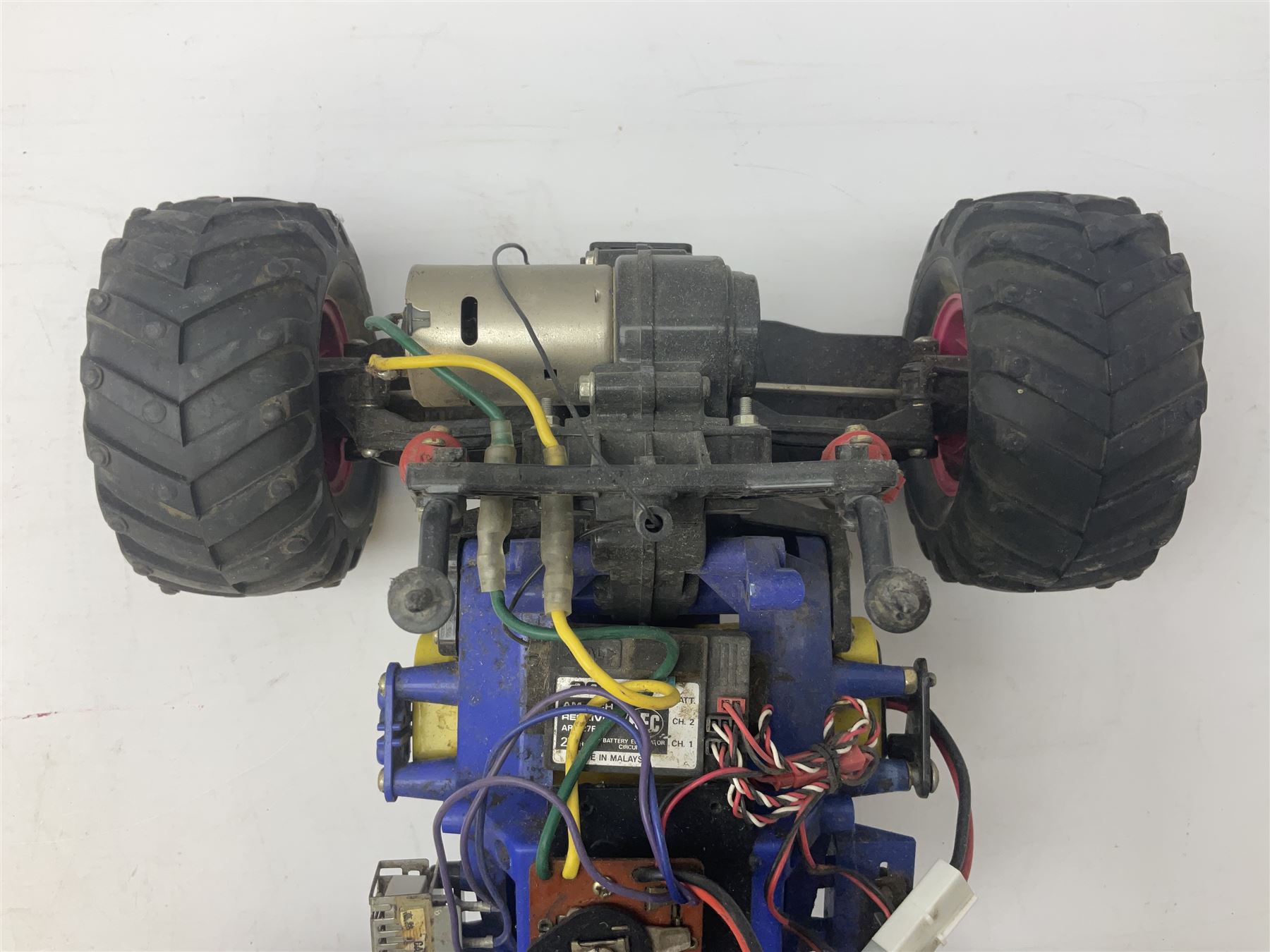 Tamiya ' Bush Devil ' radio controlled truck, with original box, with radio gear and acoms transmitter, and a few accessories, untested