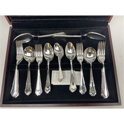 George Butler of Sheffield canteen of stainless steel cutlery in fitted case, W38cm