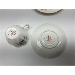 Royal Crown Derby Posies pattern tea service for six, comprising teapot, milk jug, open sucrier, cups and saucers, dessert plates and cake plate, together with matching pattern plates and bowls (28) 