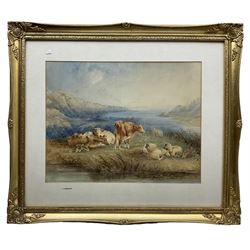 Thomas Francis Wainwright (British 1794-1883): Cattle and Sheep Resting, watercolour unsigned, attributed on mount 40cm x 51cm