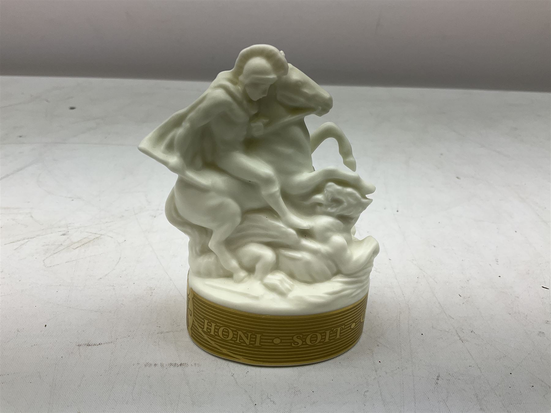 Royal Worcester limited edition 284/1817 St. George and the Dragon candle snuffer, with certificate, H9.5cm