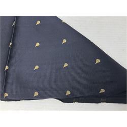 British SOE scarf/cravat woven with rows of small parachutes on a navy blue ground 74 x 76cm