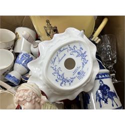 Quantity of ceramics to include Coalport 'Ladies of Fashion' 'Amanda', together with other figures, blue and white, vases, jugs, commemorative ware etc