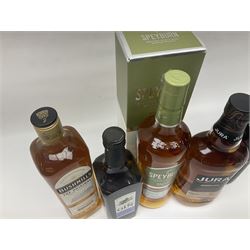 Mixed alcohol, including Jura Bourbon cask single malt whisky, The Navigators ruby port, Bushmills Irish whisky, etc, of various contents and proof (5)