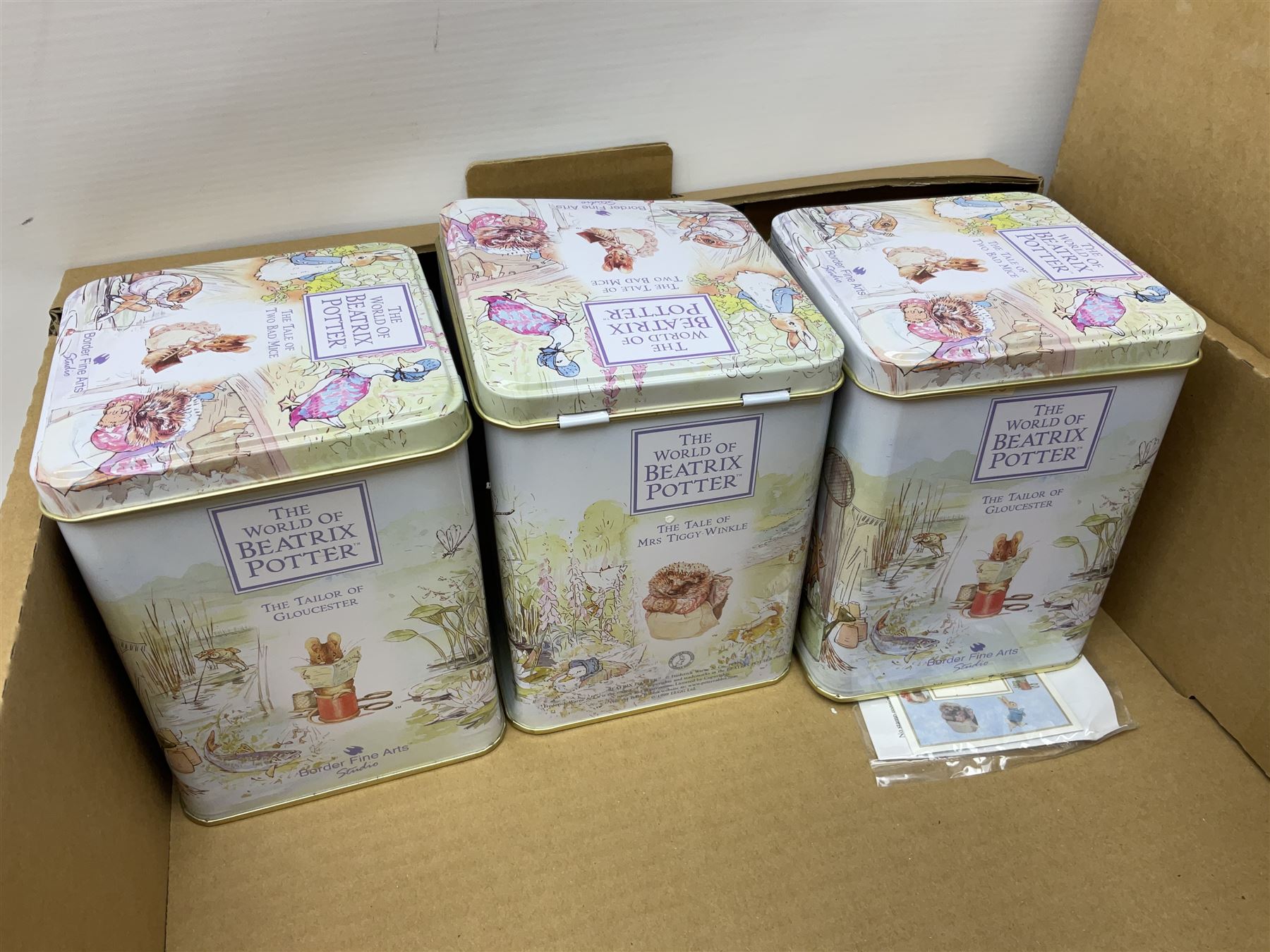 Border Fine Arts Beatrix Potter figures, to include Tableau no. 669814, The Tale of Ginger and Pickles no.A0460, Peter Rabbit in the Garden 739499, Mr Jeremy Fisher A0621, Tabitha Twitchit Brushing Kittens A0625, many with original boxes  