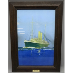  Ocean Cruising Yacht 'Arcadian' (Twin Screw 9000 Tons) Owners: The Royal Mail Steam Packet Co. colour print in oak frame with title plaque, 62cm x 42cm  