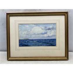 John McDougal (British 1851-1945): Distant Sailing Boat, watercolour signed and dated 1921, 19cm x 32cm 