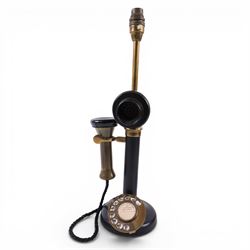  Bakelite stuck telephone converted into a table lamp H46cm