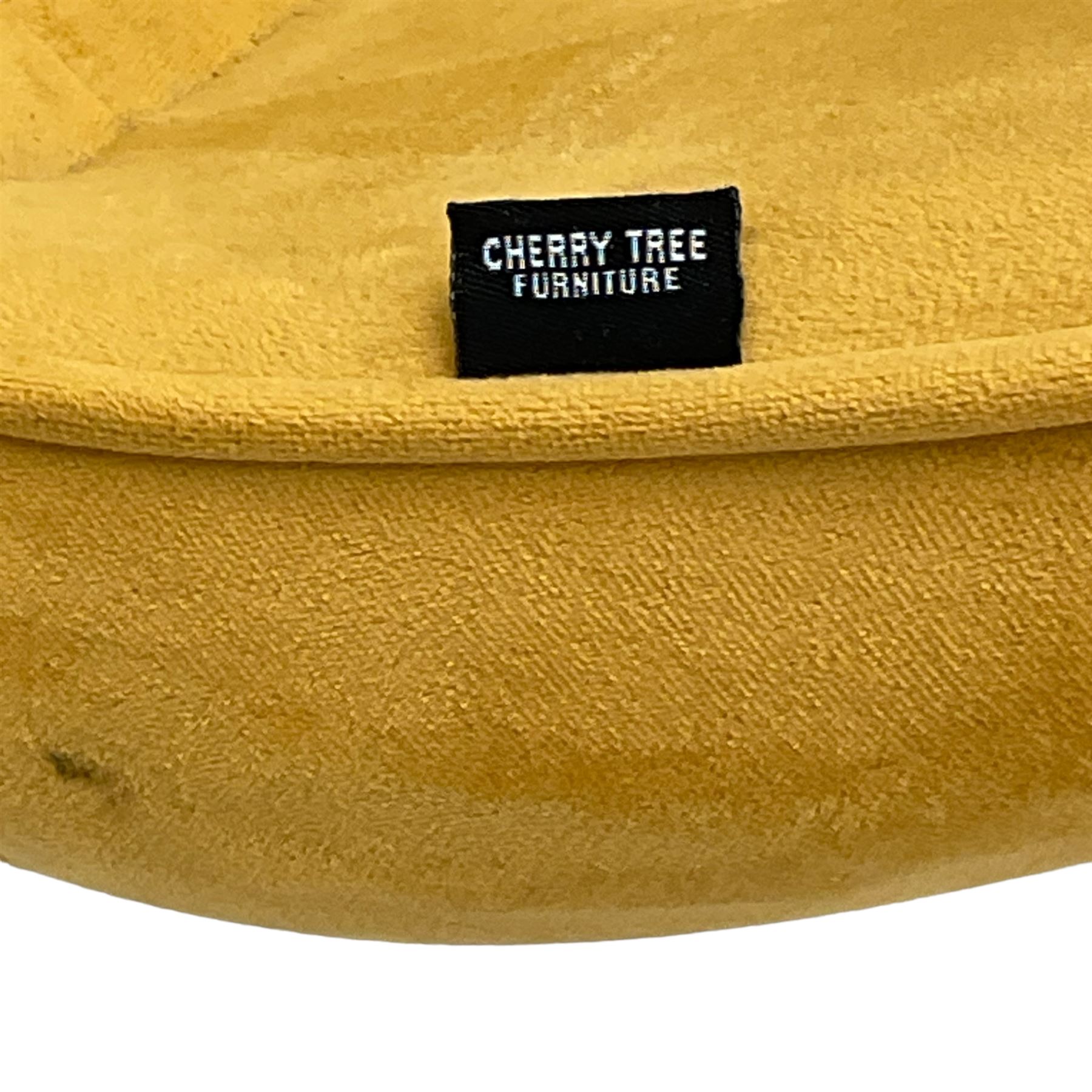 Cherry Tree Furniture - pair of contemporary dining chairs upholstered in mustard velvet fabric 