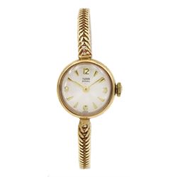 Tudor Royal ladies 9ct gold manual wind wristwatch, Birmignham1965, on original 9ct gold Rolex strap, hallmarked, boxed