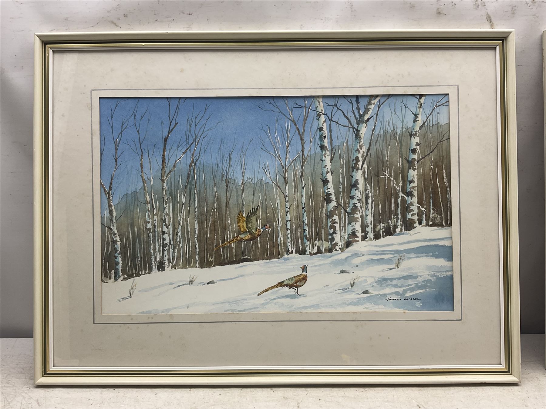 Norman Jackson (British 20th Century): 'Down Among the Birches' and Tracks Across the Field, two watercolours signed 31cm x 50cm (2)