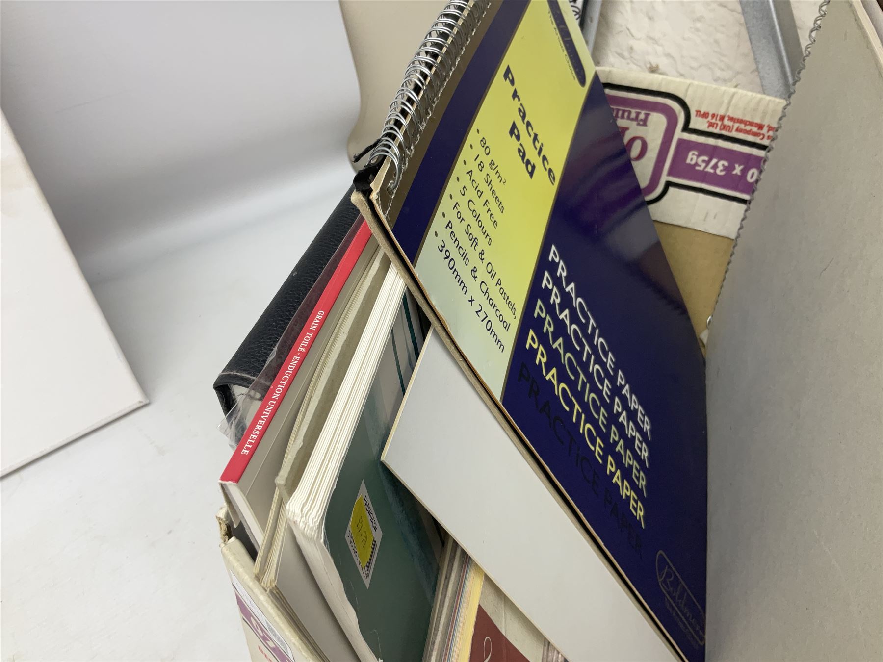 Large quantity of art supplies and equipment to include Crimson & Blake easel, tabletop easel, two large Winsor & Newton canvases and further smaller canvanses, sketchpads, paints etc