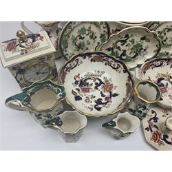 Collection of Masons Mandalay pattern, to include clock, covered vase, jugs, etc, and other Masons Chartreuse pattern items 