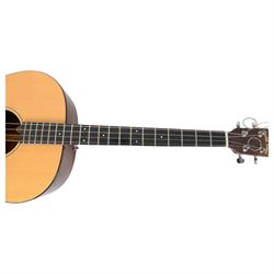 Gold Tone TG-18 tenor guitar, with spruce top, mahogany back and sides and ebony fingerboard, with loose pick guard, in Gold Tone padded gig bag, guitar L92cm


