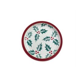 Denby Holly pattern Christmas ceramics, comprising four dinner plates, four side plates, and four bowls 