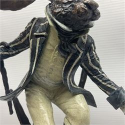 Rachel Talbot (British 1980-), Water Meadow Merriment, limited edition bronze sculpture, modelled as a hare in boating attire, upon a polished marble base, H37cm