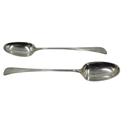  Pair of silver serving spoons, bead pattern by George Smith II, London 1789, approx 6.8oz  