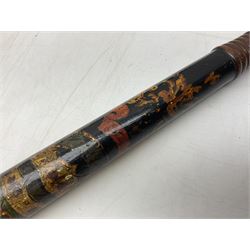 Victorian painted turned wood police truncheon by Field, dated 1851 painted in polychrome with the arms of Blackburn, including crest flanked by the date 18/51 and circumscribed BLACKBURN BOROUGH POLICE, stamped 'FIELD 233 HOLBORN'. L40.5cm. Auctioneer's Note: The borough of Blackburn received its Charter of Incorporation on 28 August 1851; together with two other unmarked turned wooden truncheons (3)