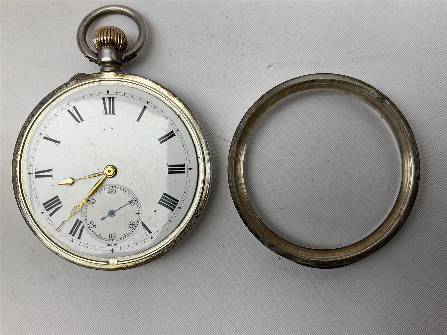 Early 20th century silver open face lever pocket watch by J W Benson London, No. 3006003, case by Arthur Baume & Son, Birmingham import mark 1918 