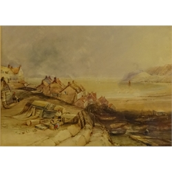  Henry Barlow Carter (British 1804-1868): Runswick Bay, watercolour signed and dated 1845, 23cm x 32cm  