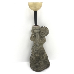  Composite stone figure of boy carrying on pot on his shoulder, H52cm mao0207  