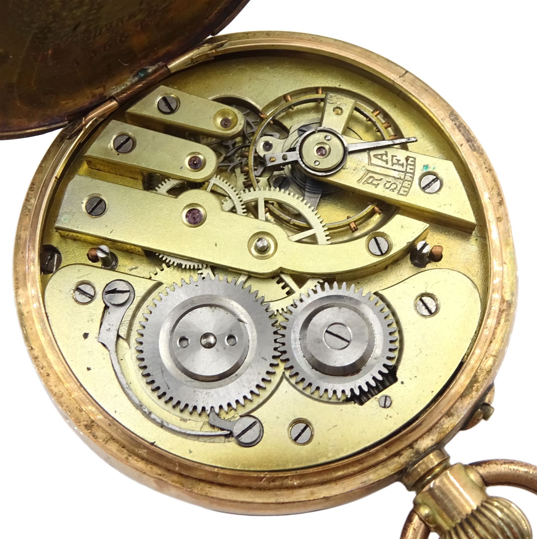 Early 20th century 9ct gold open face keyless lever pocket watch, stamped 9K, with an Edwardian graduating silver Albert chain, Birmingham 1901, with soldered Queen Victoria India silver one rupee coin