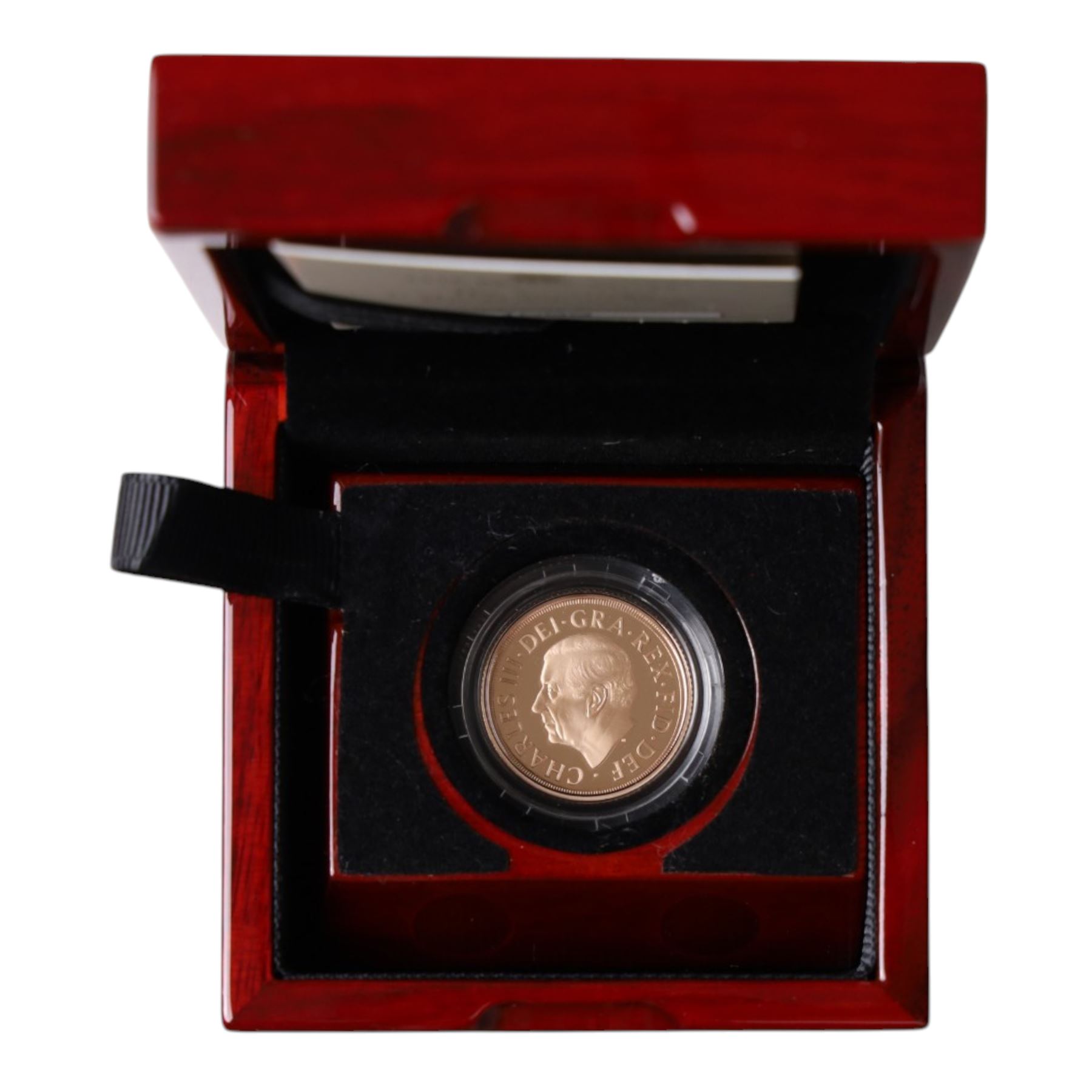 King Charles III 2025 'St George and The Dragon' rose gold proof full sovereign coin, from an edition of 2025, cased and boxed with certificate