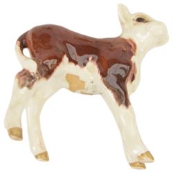 Five Beswick cattle figures, comprising Hereford family; Bull, model 1363, Cow, model 1360 and Calf, model 1827, Friesian Bull Ch. Coddington Hilt Bar, model 1439 and Friesian Cow Ch. Claybury Leegwater, model 1362  