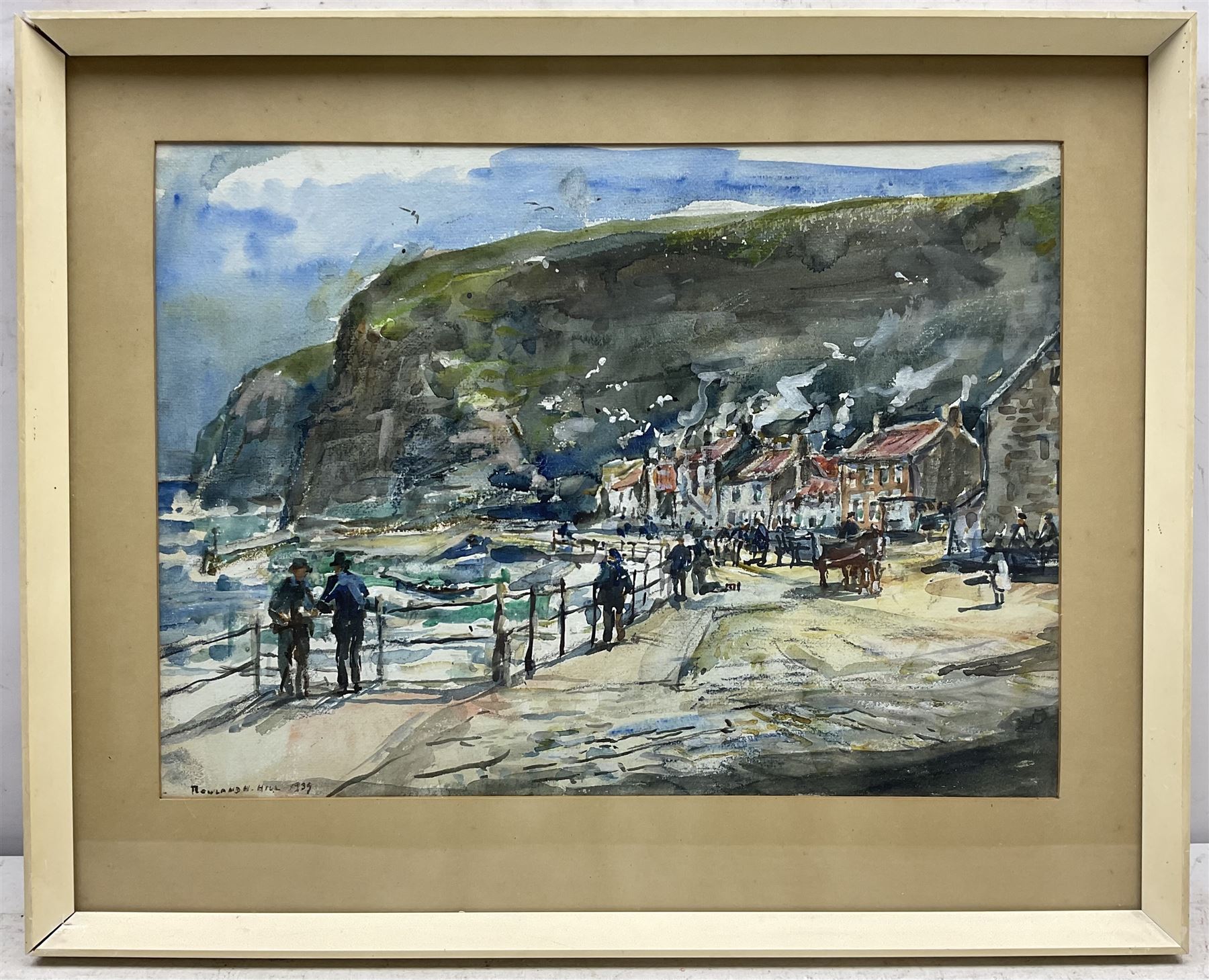 Rowland Henry Hill (Staithes Group 1873-1952): Staithes Looking East and West, pair watercolours signed and dated 1939, 27cm x 37cm (2)
