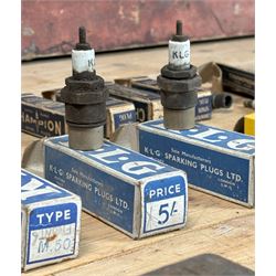 Group of collectable spark plugs, appx. 30, some unused, some with boxes, including K.L.G., Lodge, Champion etc.  - COLLECTION BY APPOINTMENT FROM: The White House, Thirsk Road, Easingwold, York, YO61 3NF - CALL 01723 507111 TO ARRANGE