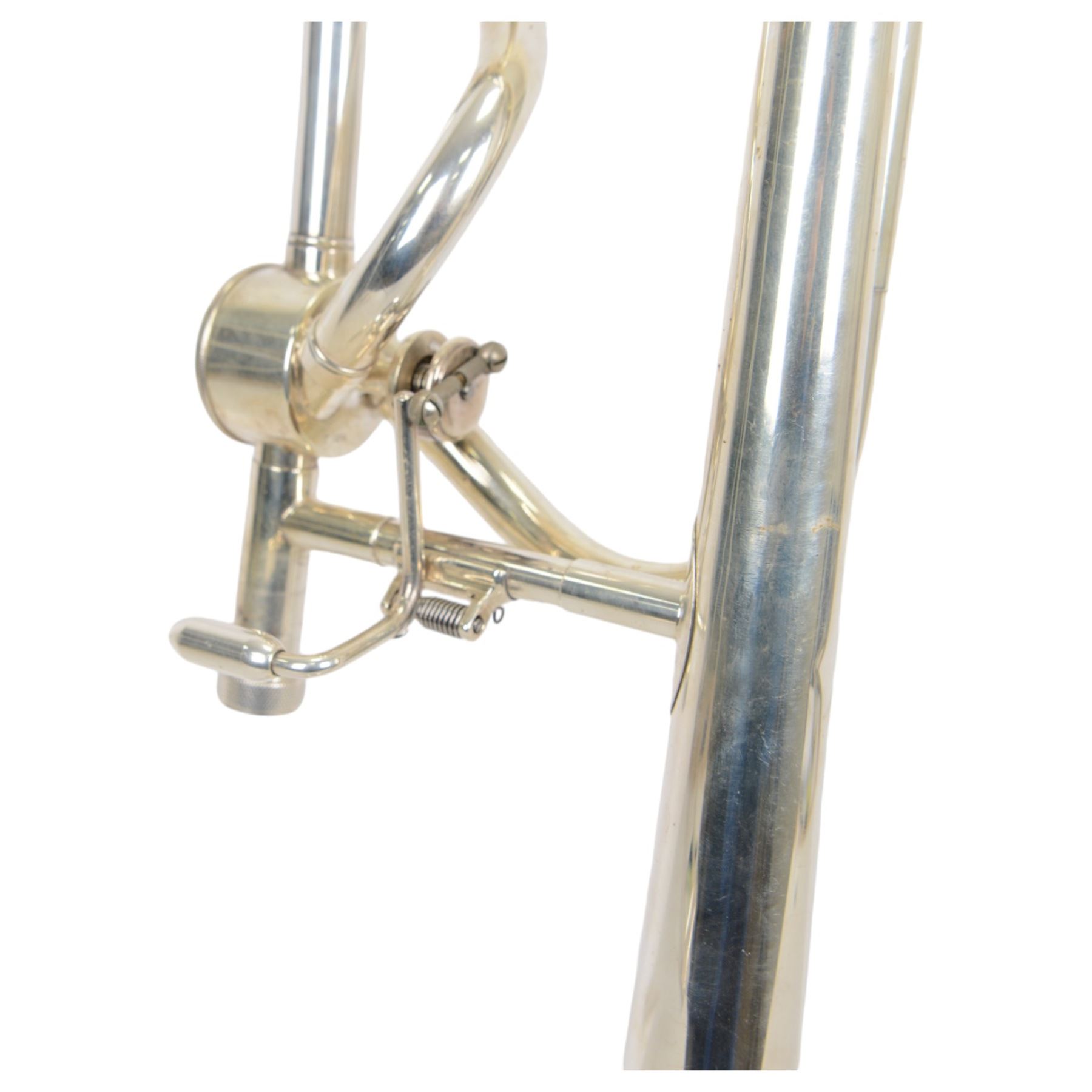 Besson Sovereign silver plated tenor trombone, with Hagmann free-flow valve, in original fitted case