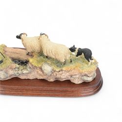 Border Fine Arts Steady Lad, Steady,  model No. JH90 by Ray Ayres, with certificate, and Right Place, Wrong Time No. JH104, both on wooden bases