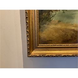 Jack R Mould (British 1925-1998): River Landscape with Cattle Watering, oil on canvas signed 45cm x 60cm