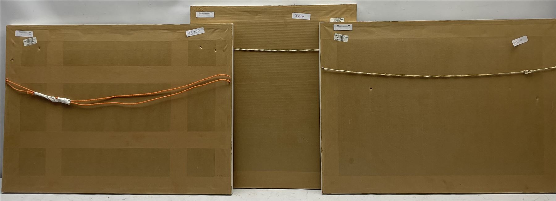 Norman Jackson (British 20th century): Sunset Lake Landscape and Flatland Landscape with Hilly Scene, pair watercolours together with a smaller by the same hand, signed max 31cm x 51cm (3)