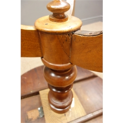  19th century mahogany tripod table, turned column, splayed supports, Diameter - 86cm, H70cm  