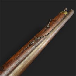 Percussion musket, the 70cm barrel with ramrod under, full walnut stock, with two sling swivels, overall L110cm
Sold as an exempt item under Section 58 (2) of the 1968 Firearms Act, to be held as a curiosity or ornament