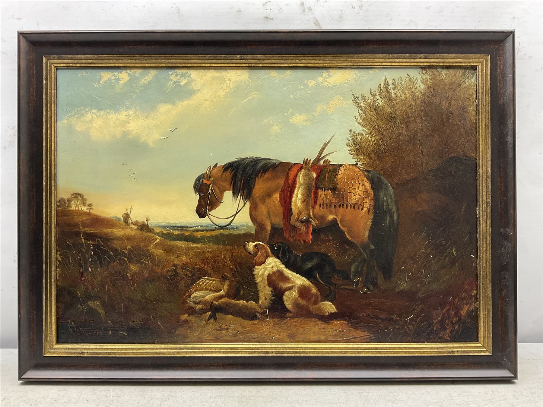 James Charles Morris (British fl.1851-1863): Pony and Spaniels with the Day's Bag, oil on canvas signed 40cm x 61cm 
Provenance: private collection, purchased David Duggleby Ltd 
14th September 2015 Lot 167