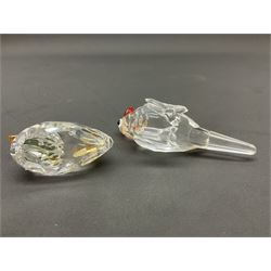 Fourteen Swarovski Crystal bird figures, to include toucan, mandarin duck, swans, parrot, cranes etc 