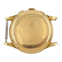 Caballero chronograph Suisse 18ct gold manual wind wristwatch, Helvetia hallmark