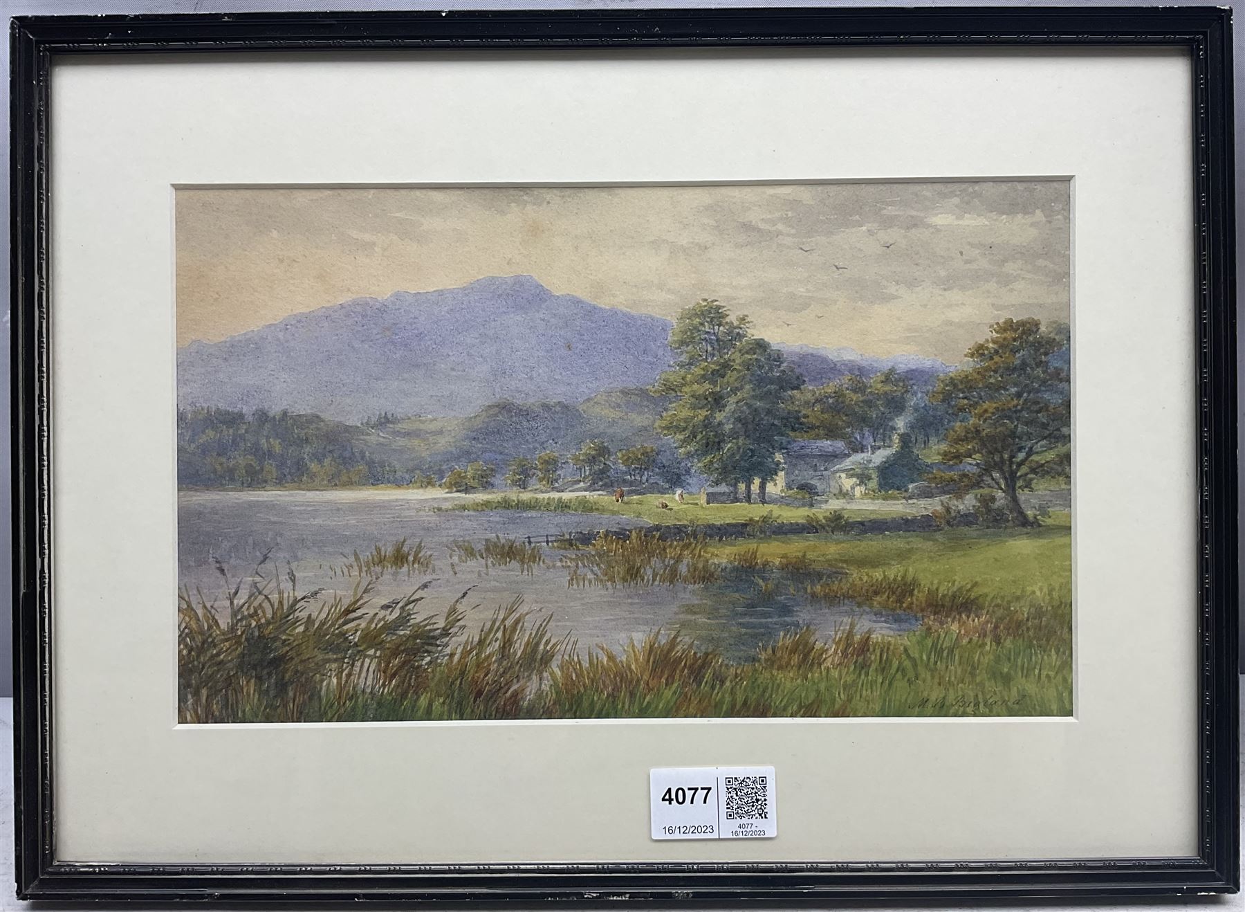 Mary Backhouse Bigland (British 1844-1908): 'Grasmere' and 'Rydale Water and Nab Cottage', pair watercolours signed, titled verso 16cm x 27cm (2)
