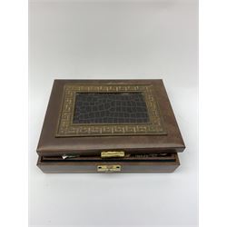 Vintage and later costume jewellery comprising a Brid's claw brooch with silver-plated mounts, micro mosaic circular brooch, Cameo brooch, a ladies gilt brass pocket watch, early 20th century Chinese carved ivory brooch and other items of jewellery contained in a modern jewellery box 