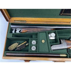 Very fine Westley Richards 12-bore side-by-side double barrel boxlock ejector live pigeon sporting gun, c1910, very heavy and thick 76.5cm blued tightly choked barrels with 2.5