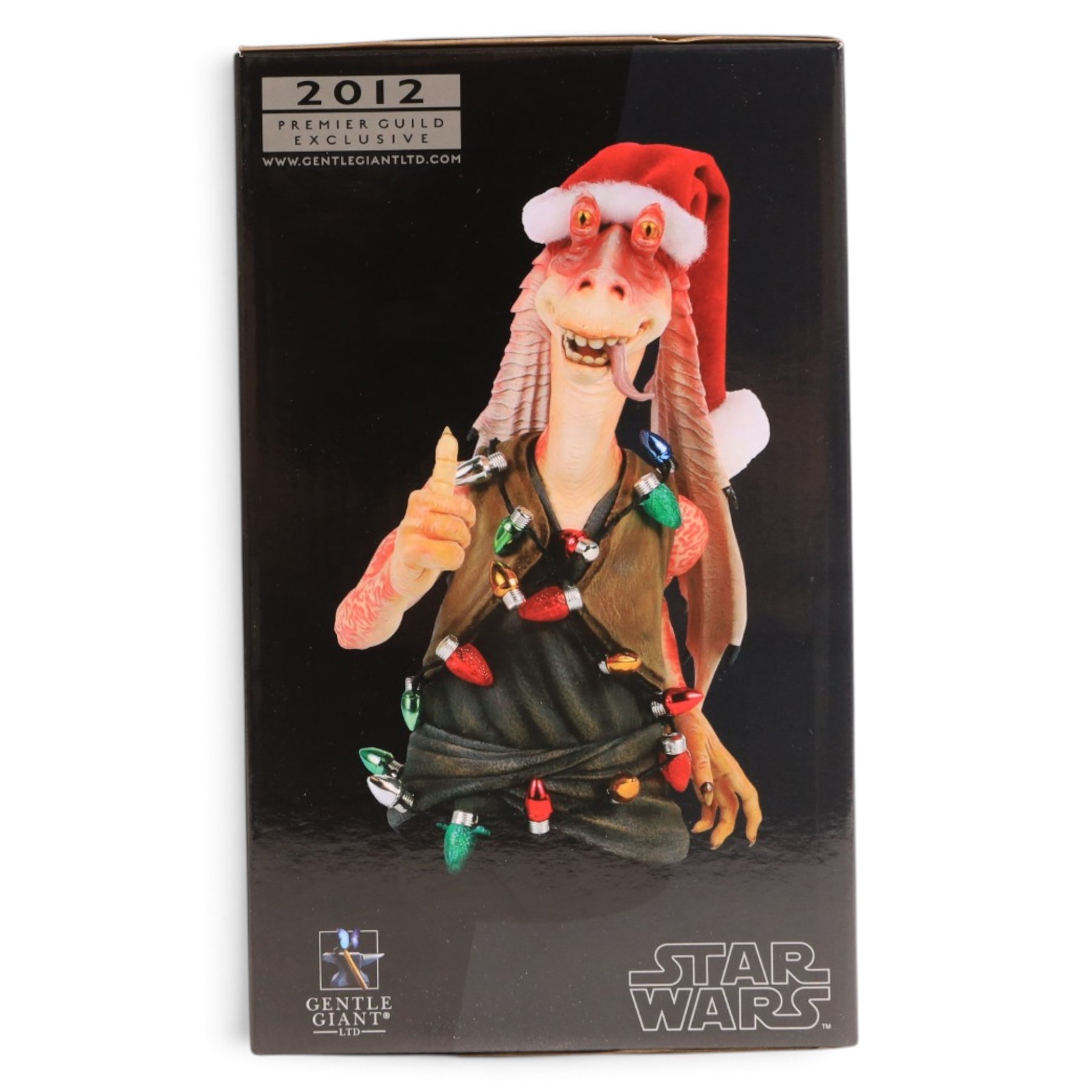 Three limited edition Gentle Giant Star Wars Episode I The Phantom Menace collectible mini busts, comprising Aurra Sing no.685/1800, 2012 Premier Guild Exclusive Jar Jar Binks with W.Wald Deluxe Busts and 2014 Premier Guild Gift Princess Amidala