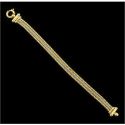 9ct white and yellow gold fancy link chain bracelet, hallmarked