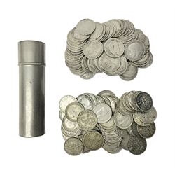 Approximately 90 grams of Great British pre 1920 and approximately 80 grams of pre 1947 silver threepence coin