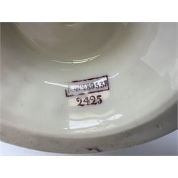 Early 20th century Royal Worcester vase decorated by Harry Davis, of ovoid form with twin acanthus mounted handles and waisted high neck supporting a domed cover, upon a circular foot, the body hand painted with sheep in a highland landscape, signed H Davis, with puce printed marks beneath including shape number 2425, and date code for 1907, H27.5cm