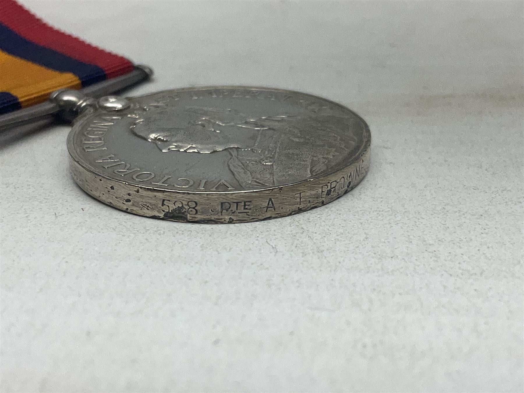 Kings South Africa Medal with two clasps for South Africa 1901 & 1902 awarded to 2694 Serjt. J. Campbell K.O. Scot. Bord.; and Queens South Africa Medal marked 59(?)8 Pte. A.T. Browne Grahamstown G.; both with ribbons (2)