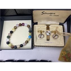 Sekonda wristwatch, gemstone bead stretch bracelet and a collection of other costume jewellery and wristwatches