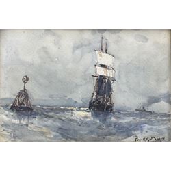 Frank Henry Mason (Staithes Group 1875-1965): Sail and Steam Ships Rounding a Buoy, watercolour signed 16cm x 23cm