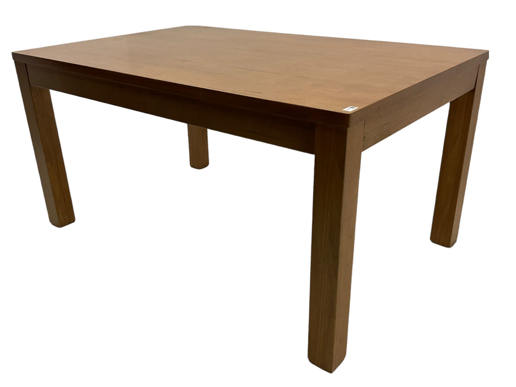 Light oak rectangular dining table, square legs Collectors & Clearance